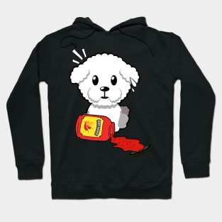 Cute furry dog Spills Hot Sauce Tabasco Hoodie